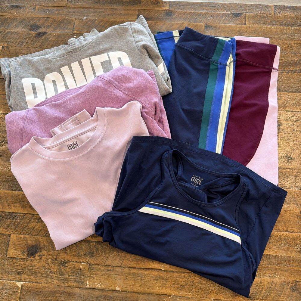 Lot of 6 Athleta Girl Items Size 12 Sweatshirts Tank Leggings